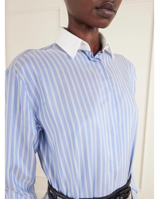 Tom Ford Blue Striped Silk Shirt