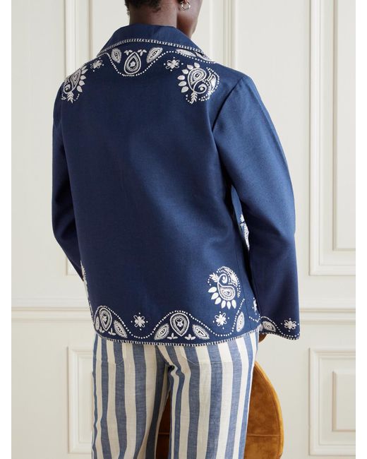 Veste En Soie À Broderies Francis Harbor Alix Of Bohemia en coloris Blue