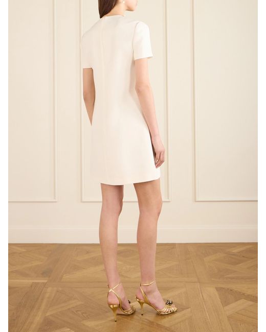 Valentino Garavani Crystal-Embellished Mesh-Trimmed Crepe Midi Dress in White | Lyst Valentino Garavani Crystal-Embellished Mesh-Trimmed Crepe Midi Dress in White | Lyst