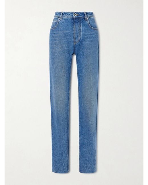 Bottega Veneta Blue High-Rise Slim-Leg Jeans
