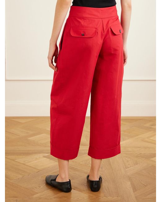 Proenza Schouler Red Talla Cotton-Blend Wide-Leg Pants