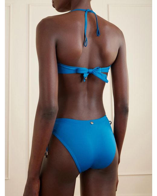 Max Mara Blue Beachwear Amelia Bandeau Bikini Top