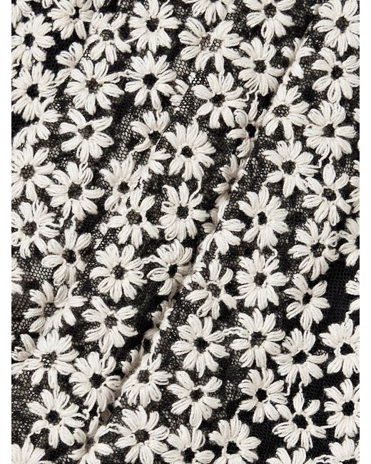 Isabel Marant Metallic Stacya Draped Embroidered Cotton-Blend Tulle Mini Skirt