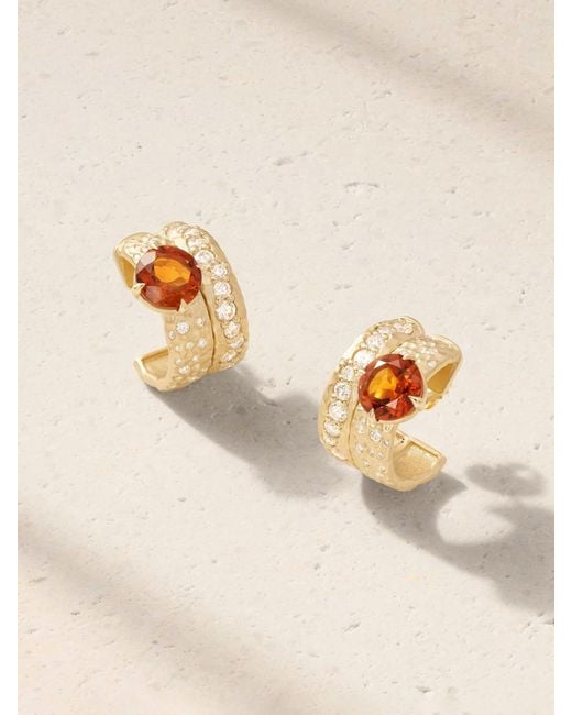 Marlo Laz Natural La Terra 14-Karat, Citrine And Diamond Earrings