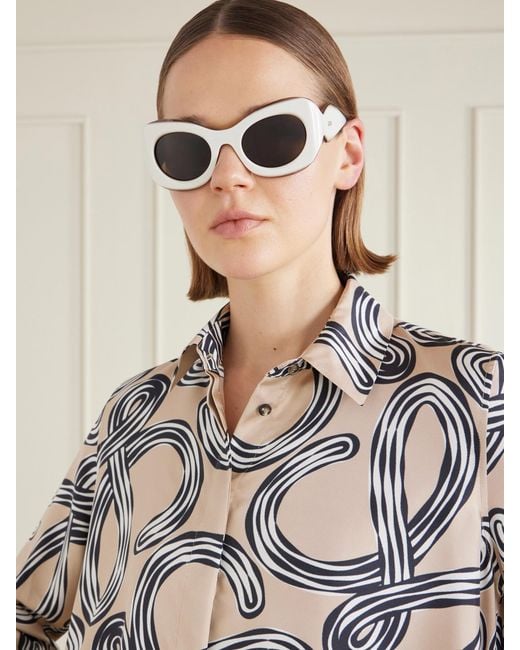Loewe Natural Paula's Ibiza Rounded-Frame Acetate Sunglasses