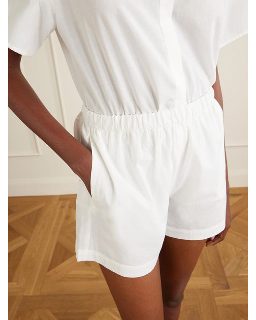 Lido White Cotton-Poplin Shorts