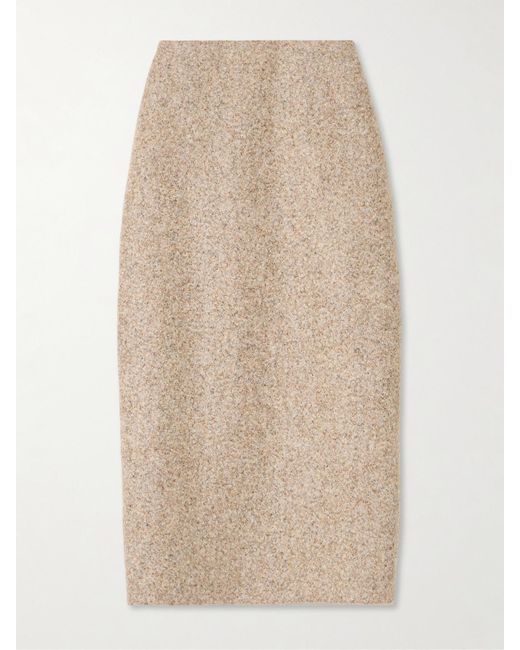 Blazé Milano Natural Sussex Alpaca And Wool-Blend Midi Skirt