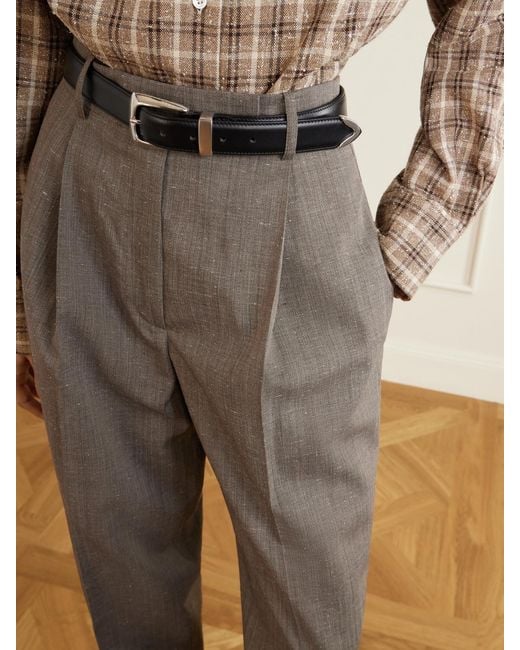 Rohe Gray Daria Wool-Blend Tapered Pants