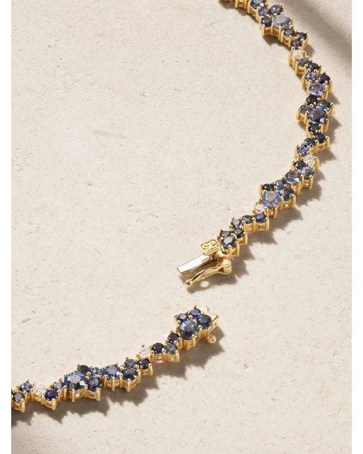 Sydney Evan Natural Cocktail Eternity 14-Karat, Diamond And Sapphire Necklace