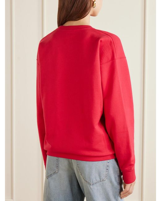 Saint Laurent Logo-Embroidered Cotton-Fleece Sweatshirt