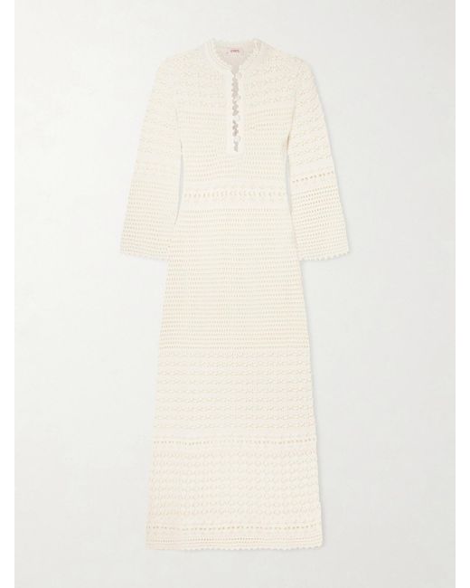 Eres Natural Madone Open-Knit Maxi Dress