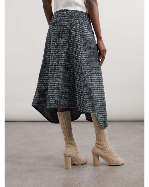 Bottega Veneta Gray Asymmetrischer Midirock Aus Tweed