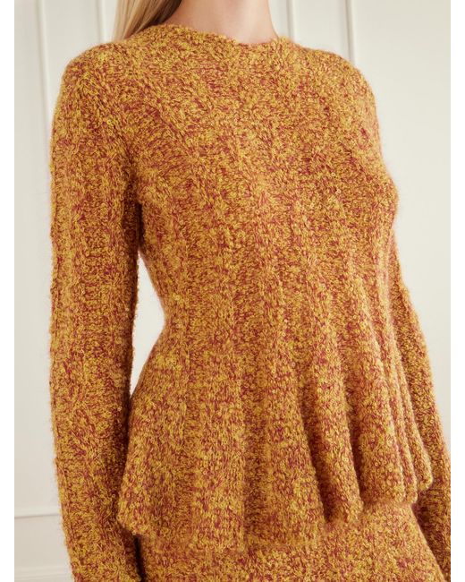 Proenza Schouler Brown Joelle Cable-Knit Mohair-Blend Sweater