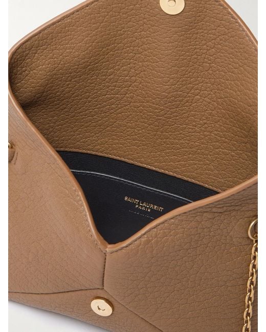 Saint Laurent Natural Cassandre Textured-Leather Shoulder Bag