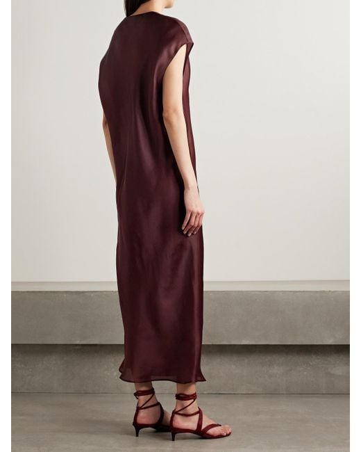 Khaite Purple Darby Silk-Organza Midi Dress