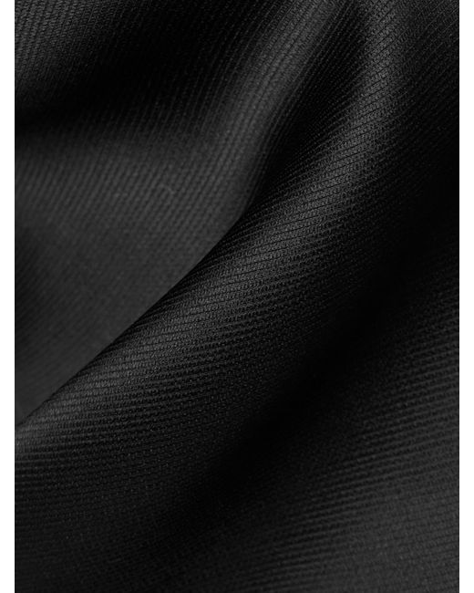Khaite Black Ami Draped Silk-Gazar Top
