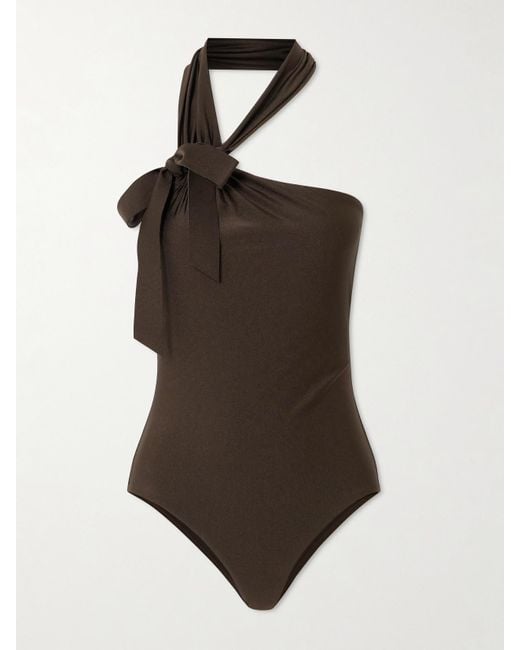 Zimmermann Brown Awaken Bow-Detailed Halterneck Swimsuit