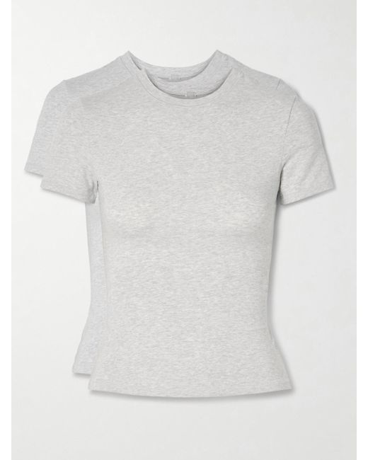 Skims White Set Of Two Stretch-Cotton Jersey T-Shirts