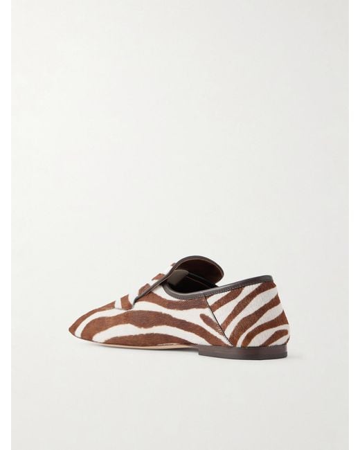 Wales Bonner Brown Dakar Zebra-Print Calf Hair Loafers