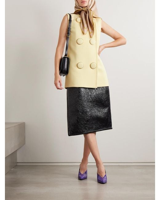 Gucci Yellow Double-Breasted Crepe Vest