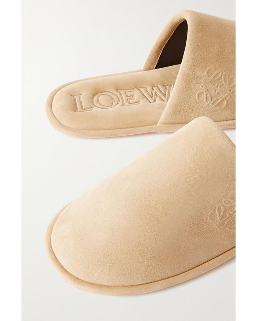 Loewe Natural Suede Slippers