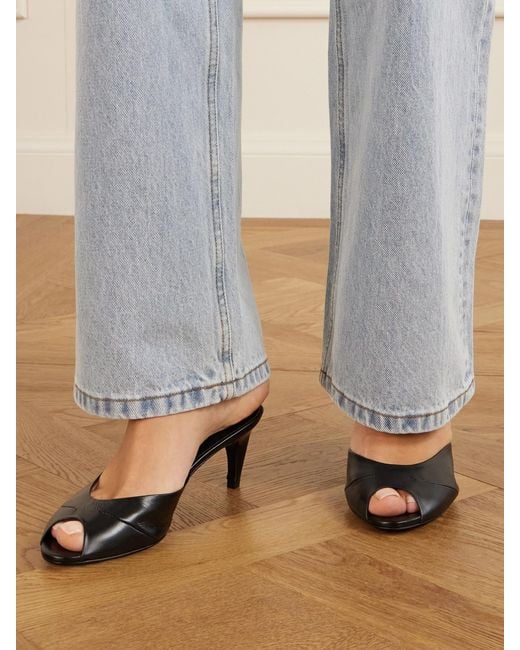 Jude White Cave Leather Mules
