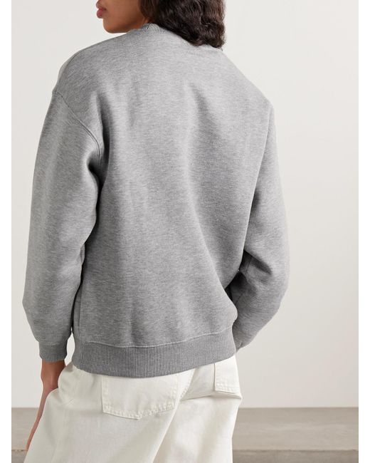 Anine Bing Gray Spencer Printed Cotton-Blend Jersey Sweatshirt