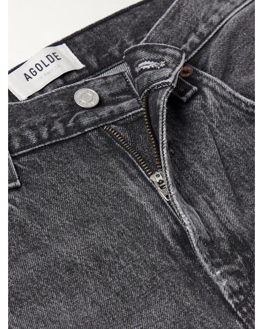 Agolde Gray Valen Mid-Rise Straight-Leg Jeans