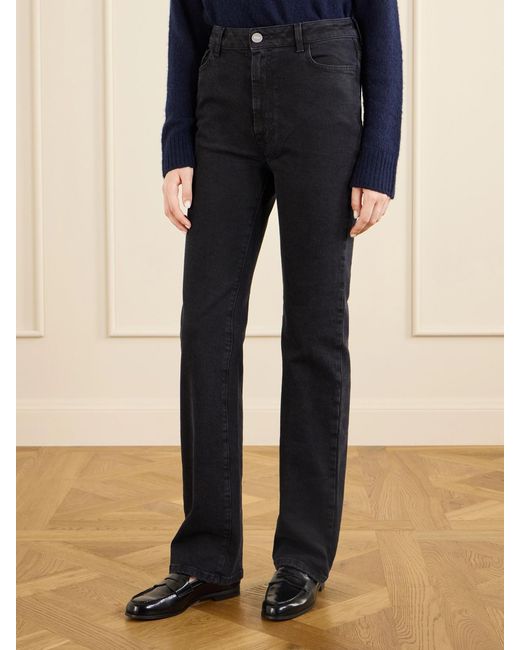 Rohe Blue Lino Stretch High-Rise Straight-Leg Jeans