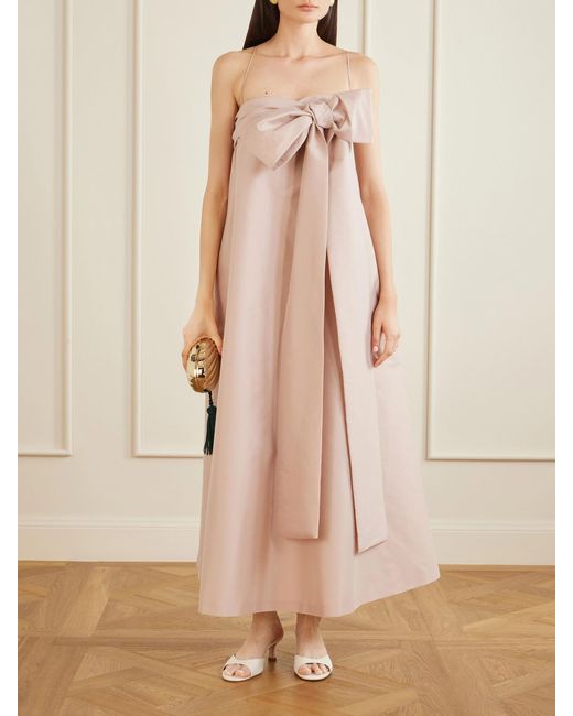 BERNADETTE Pink Bailey Bow-Detailed Taffeta Gown
