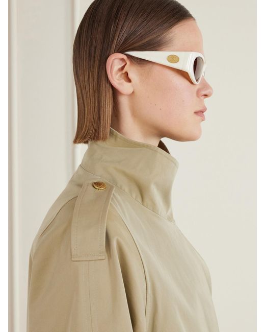 Céline White Journey Round-Frame Acetate Sunglasses