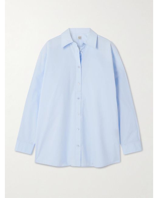 Totême Blue Garderob Organic Cotton-Poplin Shirt