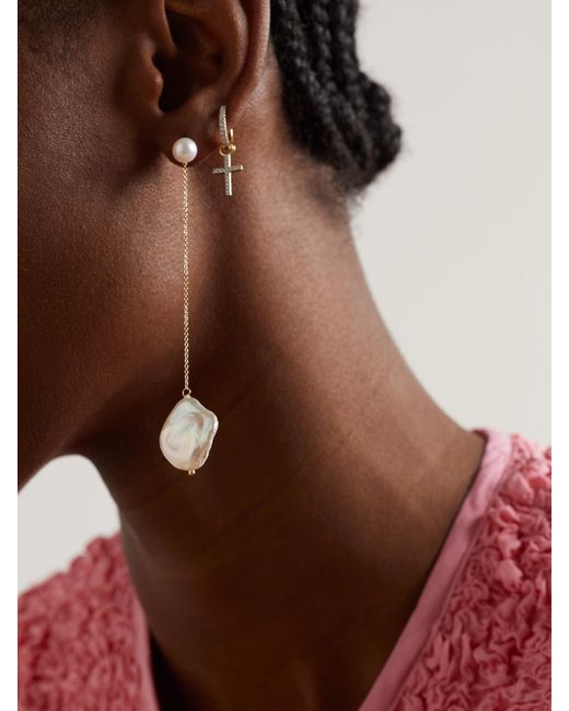 Mateo Natural Duality 14-Karat Pearl Earrings