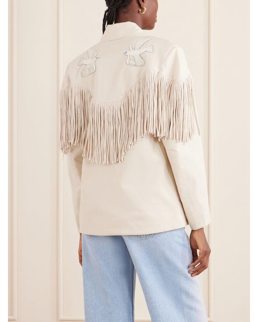 Alix Of Bohemia Natural Jude Fringed Cotton-Canvas Jacket