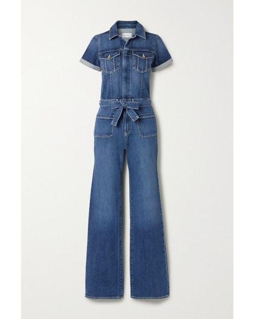 bardot denim zip romper