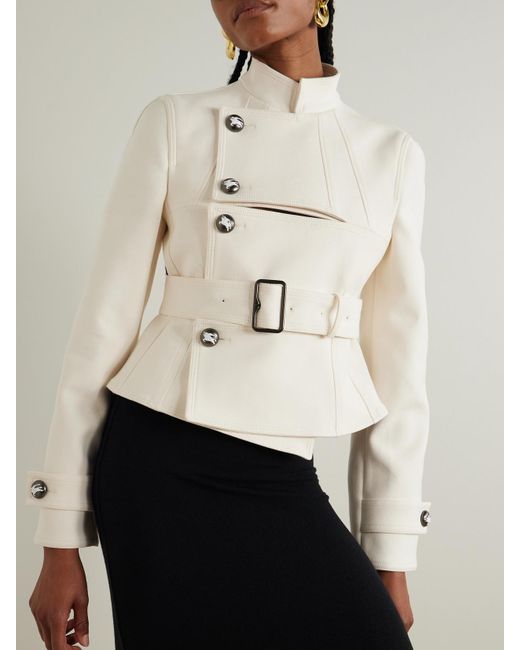 Burberry Natural Embellished Belted Canvas Jacket