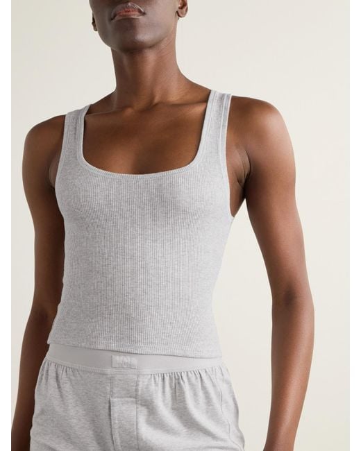 Skims White Cotton Rib Tank 3-Pack