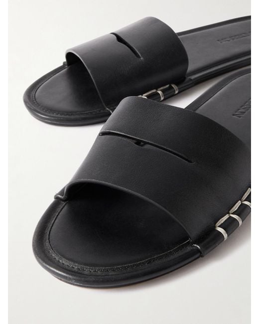 J.W. Anderson Black Loafer Leather Slides