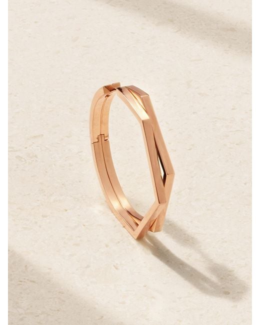 Repossi Natural Antifer Large 18-Karat Rose Single Hoop Earring