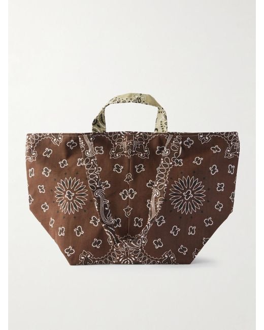 Call it By Your Name Brown Bandana-Print Cotton-Canvas Tote