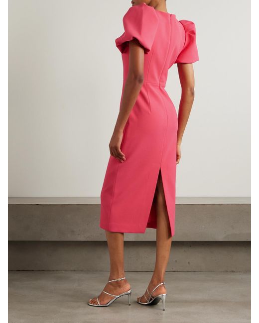 Rebecca Vallance Pink Posey Midikleid Aus Cady Mit Cut-Outs Und Verzierungen