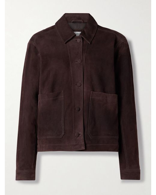 La Ligne Brown Val Cropped Suede Jacket
