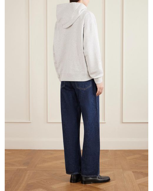 Sporty & Rich White Printed Cotton-Jersey Zip-Up Hoodie