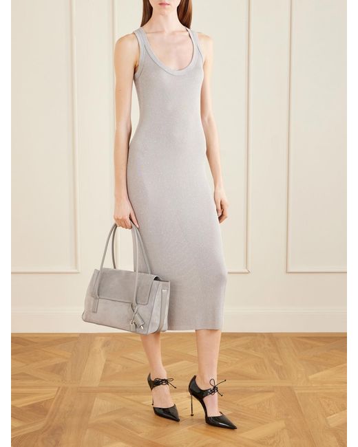 Tom Ford Gray Suede Shoulder Bag