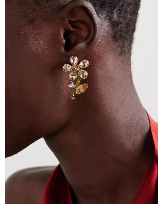 Jennifer Behr White Dorian-Plated Crystal Earrings