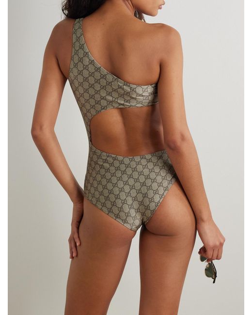 Gucci Gray Gg Jersey One-Piece Swimsuit