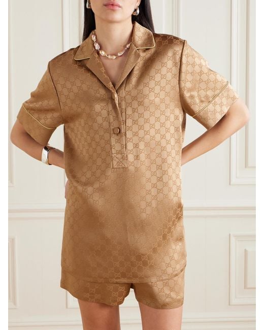 Gucci Natural Gg Satin Shirt