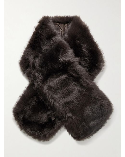 Totême  Black Faux Fur Scarf