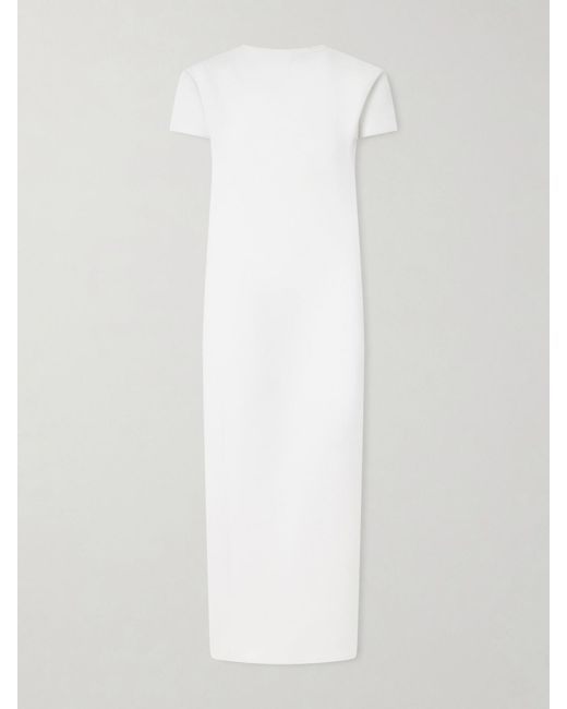 Khaite White Iryl Open-Back Draped Crepe Maxi Dress