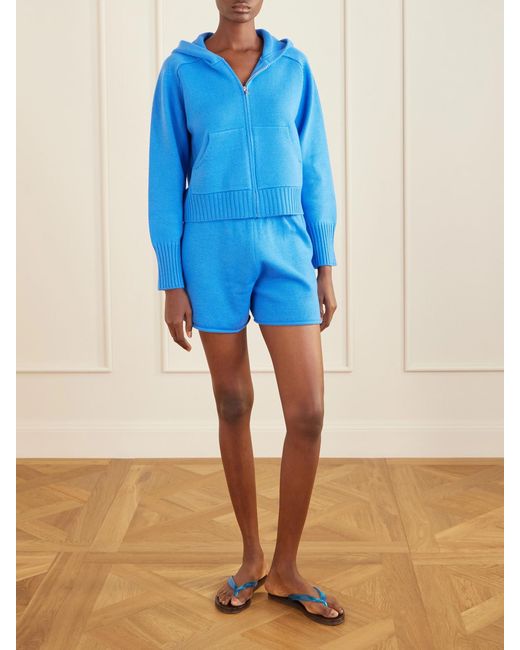 Calle Del Mar Blue Cashmere Zip-Up Hoodie